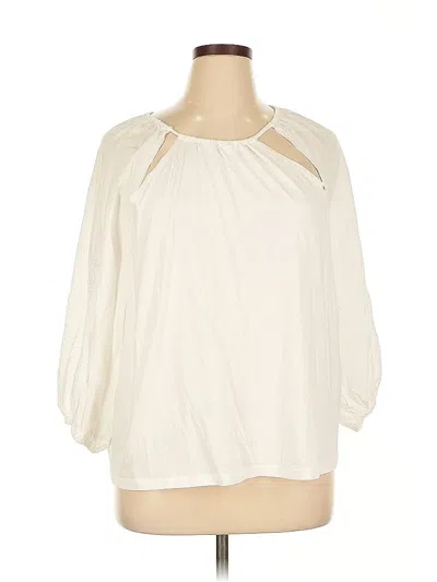 Pre-owned Banana Republic Factory Store 3/4 Sleeve Blouse In White