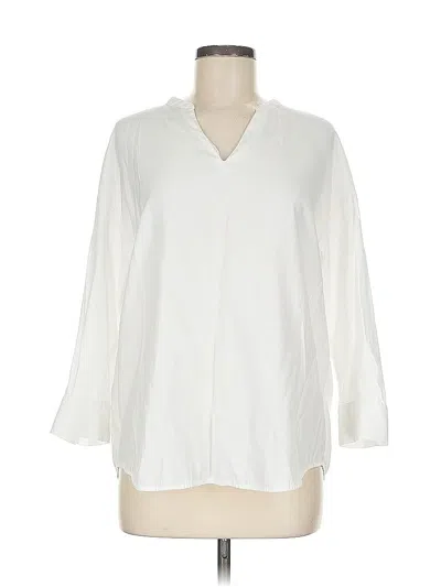 Pre-owned Banana Republic Factory Store 3/4 Sleeve Blouse In White