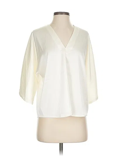 Pre-owned Banana Republic Factory Store 3/4 Sleeve Blouse In White
