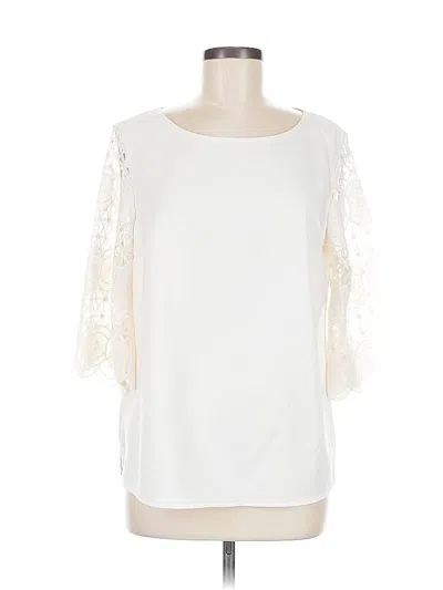 Pre-owned Banana Republic Factory Store 3/4 Sleeve Blouse In White