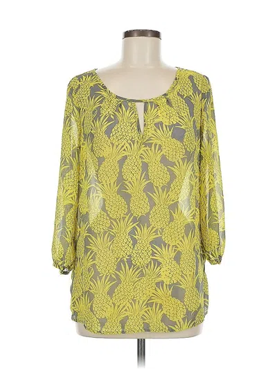 Pre-owned Banana Republic Factory Store 3/4 Sleeve Blouse In Yellow