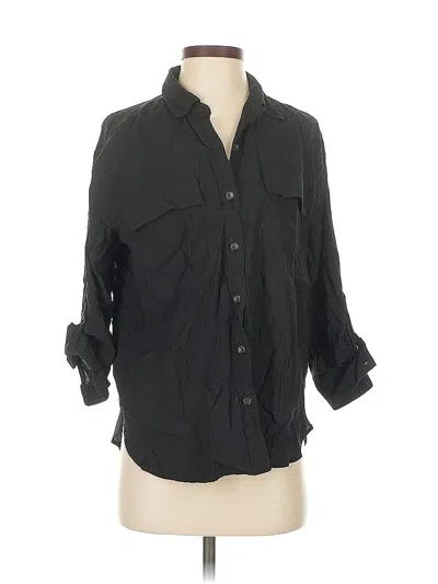 Pre-owned Banana Republic Factory Store 3/4 Sleeve Button Down Shirt In Black