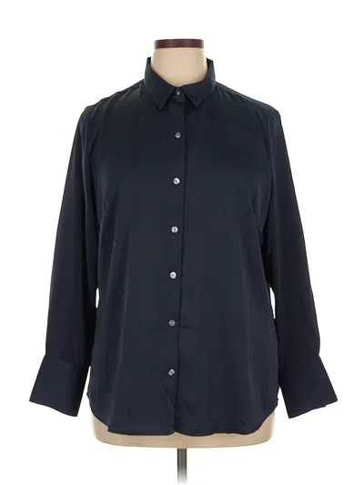 Pre-owned Banana Republic Factory Store 3/4 Sleeve Button Down Shirt In Blue