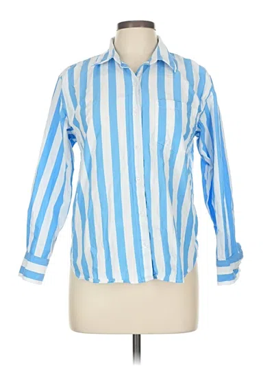 Pre-owned Banana Republic Factory Store 3/4 Sleeve Button Down Shirt In Blue