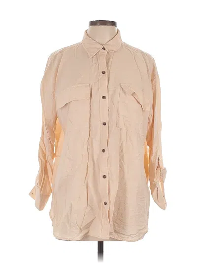 Pre-owned Banana Republic Factory Store 3/4 Sleeve Button Down Shirt In Brown