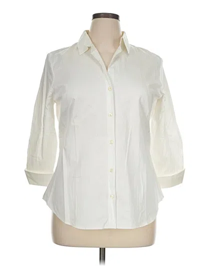 Banana Republic Factory Store 3/4 Sleeve Button Down Shirt In Ivory
