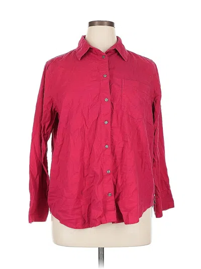 Pre-owned Banana Republic Factory Store 3/4 Sleeve Button Down Shirt In Red