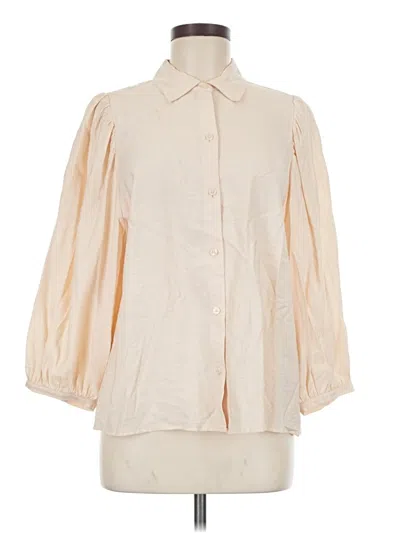 Pre-owned Banana Republic Factory Store 3/4 Sleeve Button Down Shirt In White