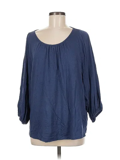 Pre-owned Banana Republic Factory Store 3/4 Sleeve T-shirt In Blue