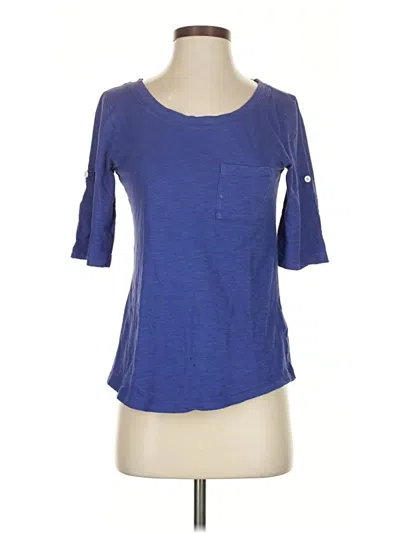 Pre-owned Banana Republic Factory Store 3/4 Sleeve T-shirt In Blue