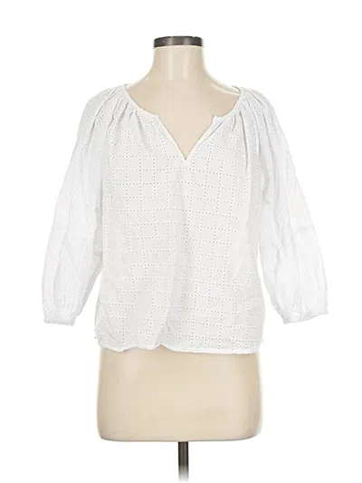 Pre-owned Banana Republic Factory Store 3/4 Sleeve T-shirt In White