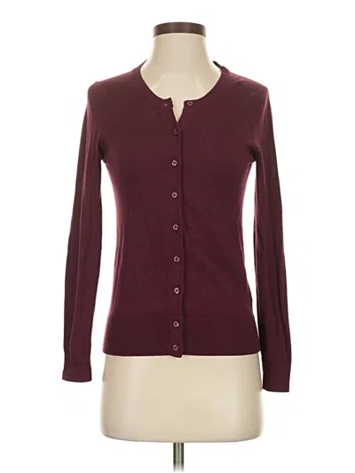 Pre-owned Banana Republic Factory Store Cardigan Sweater In Burgundy