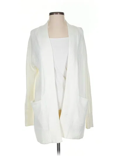 Pre-owned Banana Republic Factory Store Cardigan Sweater In White