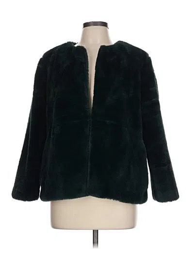 Pre-owned Banana Republic Factory Store Faux Fur Jacket In Green