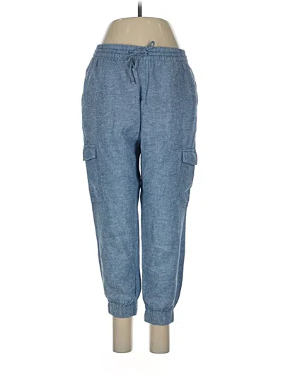Pre-owned Banana Republic Factory Store Linen Pants In Blue