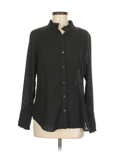 Pre-owned Banana Republic Factory Store Long Sleeve Blouse In Black