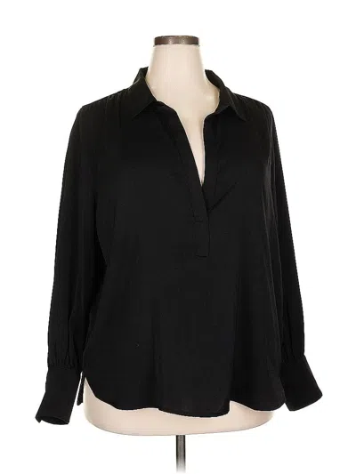 Pre-owned Banana Republic Factory Store Long Sleeve Blouse In Black