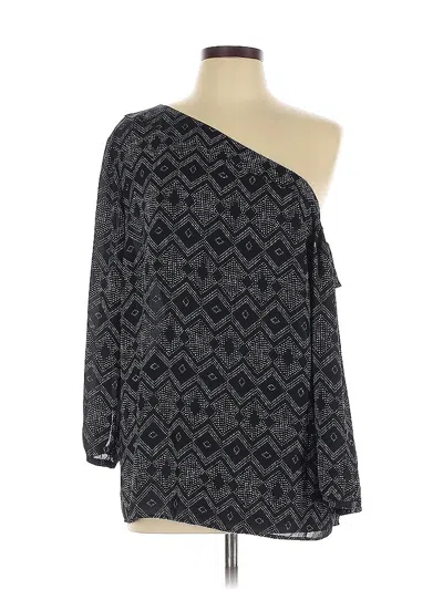 Pre-owned Banana Republic Factory Store Long Sleeve Blouse In Black