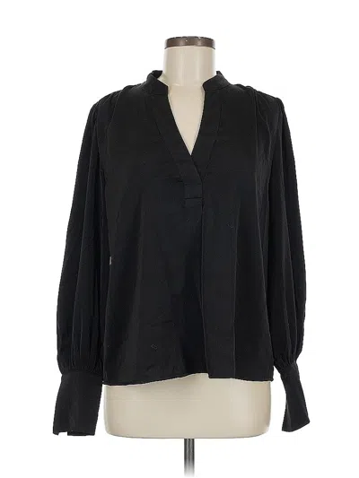 Pre-owned Banana Republic Factory Store Long Sleeve Blouse In Black
