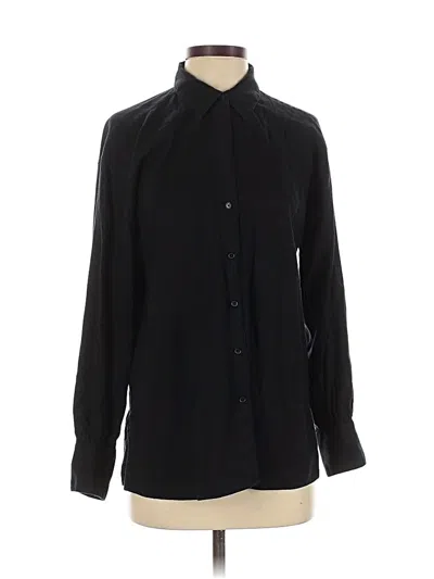 Pre-owned Banana Republic Factory Store Long Sleeve Blouse In Black