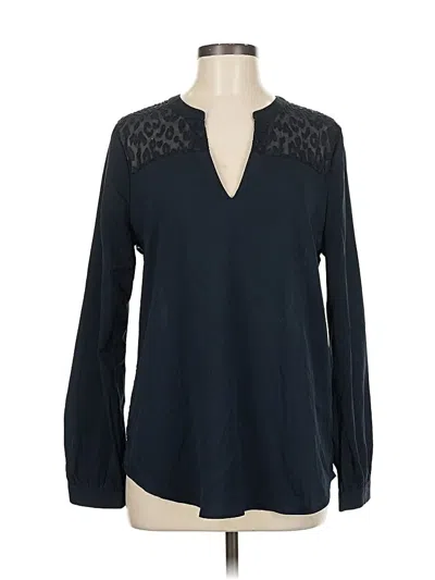 Pre-owned Banana Republic Factory Store Long Sleeve Blouse In Black