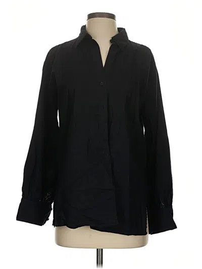 Pre-owned Banana Republic Factory Store Long Sleeve Blouse In Black