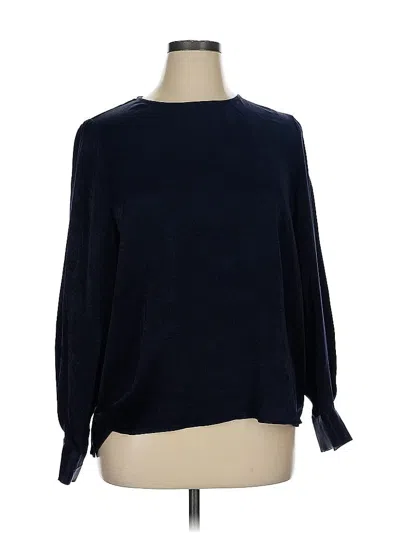 Pre-owned Banana Republic Factory Store Long Sleeve Blouse In Blue
