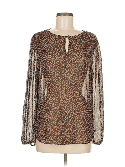 Pre-owned Banana Republic Factory Store Long Sleeve Blouse In Brown