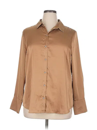 Pre-owned Banana Republic Factory Store Long Sleeve Blouse In Brown