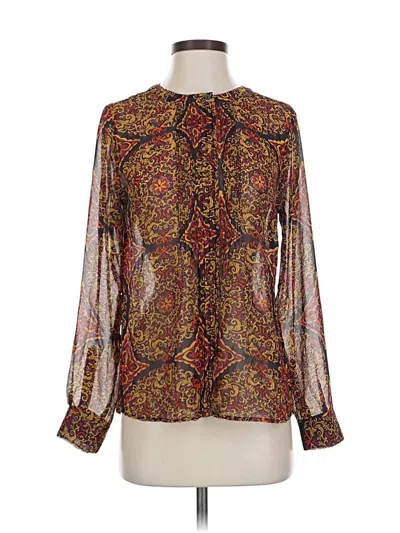 Pre-owned Banana Republic Factory Store Long Sleeve Blouse In Brown