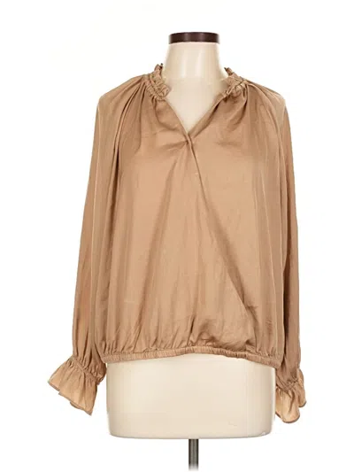Pre-owned Banana Republic Factory Store Long Sleeve Blouse In Brown