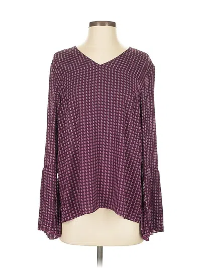 Pre-owned Banana Republic Factory Store Long Sleeve Blouse In Burgundy