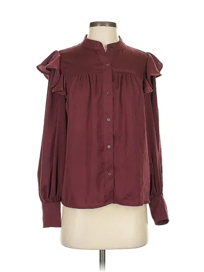 Pre-owned Banana Republic Factory Store Long Sleeve Blouse In Burgundy