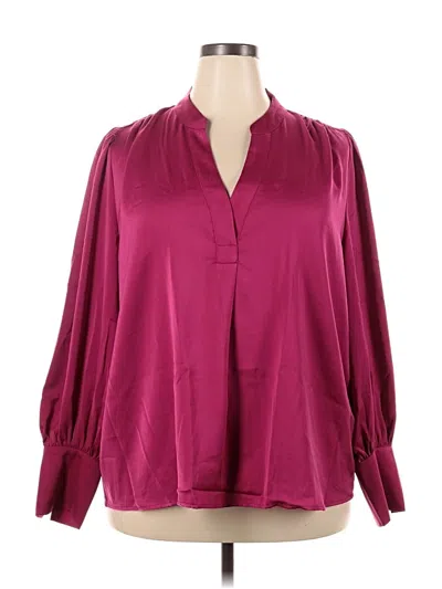 Banana Republic Factory Store Long Sleeve Blouse In Burgundy