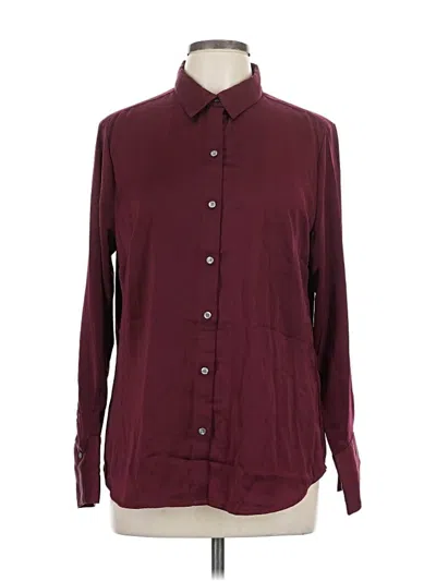 Banana Republic Factory Store Long Sleeve Blouse In Burgundy