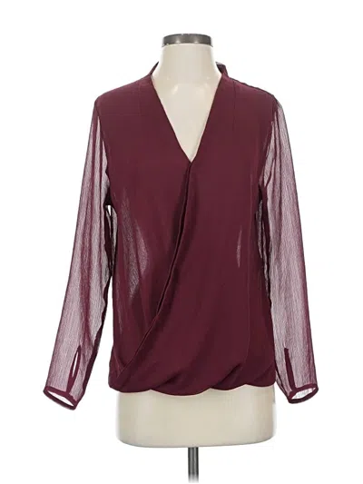 Pre-owned Banana Republic Factory Store Long Sleeve Blouse In Burgundy