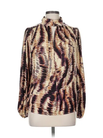 Pre-owned Banana Republic Factory Store Long Sleeve Blouse In Gold