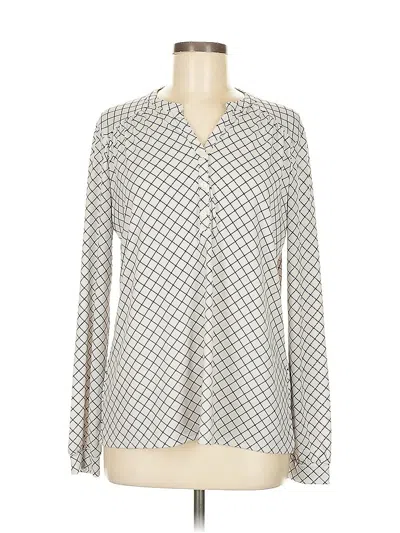 Pre-owned Banana Republic Factory Store Long Sleeve Blouse In Gray