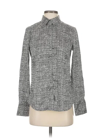 Pre-owned Banana Republic Factory Store Long Sleeve Blouse In Gray