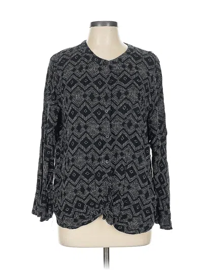 Pre-owned Banana Republic Factory Store Long Sleeve Blouse In Gray