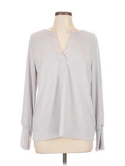Pre-owned Banana Republic Factory Store Long Sleeve Blouse In Gray