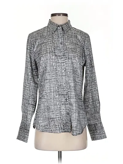 Banana Republic Factory Store Long Sleeve Blouse In Gray