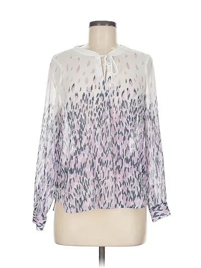 Pre-owned Banana Republic Factory Store Long Sleeve Blouse In Purple