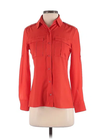 Pre-owned Banana Republic Factory Store Long Sleeve Blouse In Red