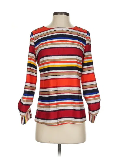 Pre-owned Banana Republic Factory Store Long Sleeve Blouse In Red