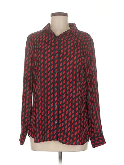Pre-owned Banana Republic Factory Store Long Sleeve Blouse In Red