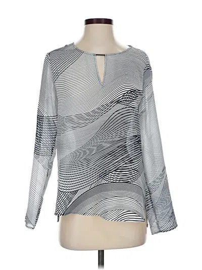 Pre-owned Banana Republic Factory Store Long Sleeve Blouse In Silver