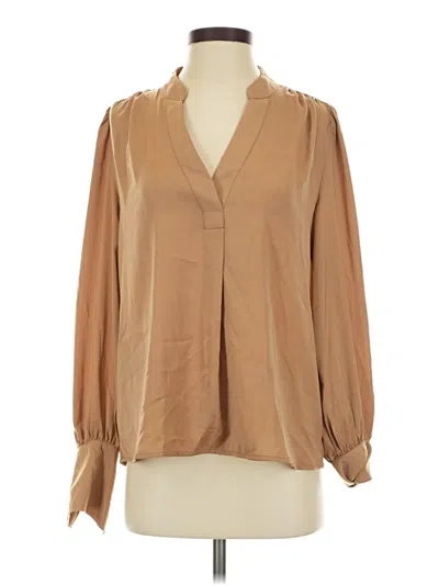 Pre-owned Banana Republic Factory Store Long Sleeve Blouse In Tan