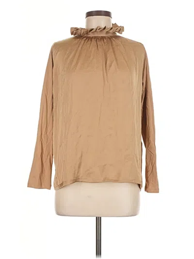Pre-owned Banana Republic Factory Store Long Sleeve Blouse In Tan