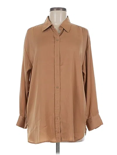 Pre-owned Banana Republic Factory Store Long Sleeve Blouse In Tan